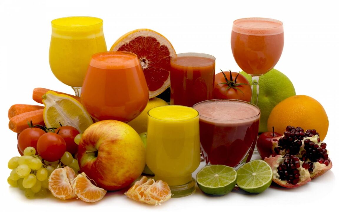 Jus de fruits et légumes autorisés